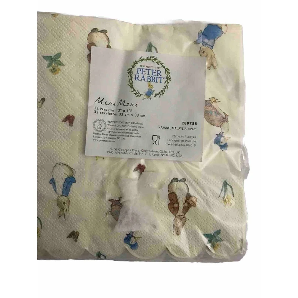 PETER RABBIT Meri Meri Easter Holiday Paper Napkins Pack Of 32 One Size